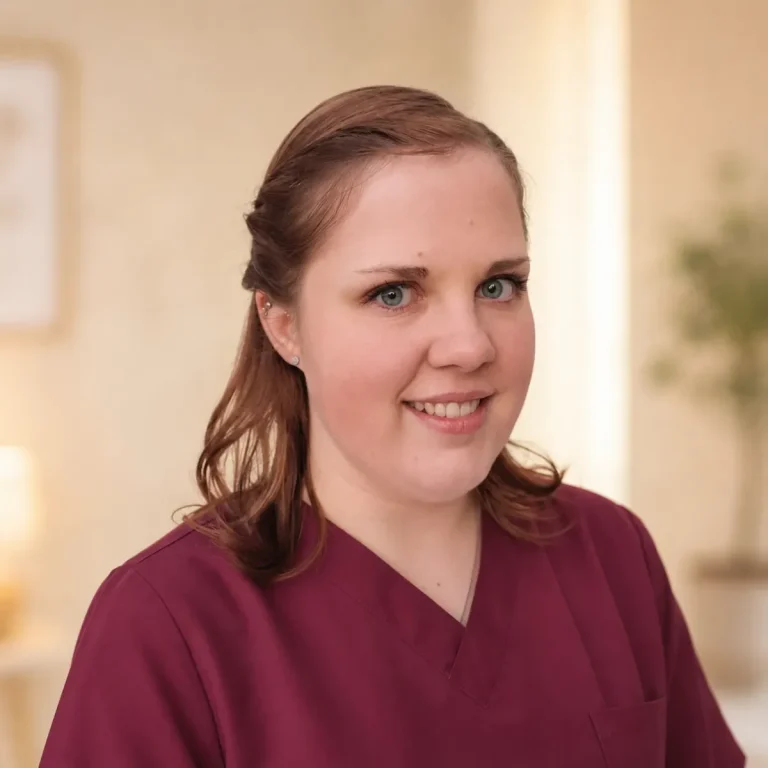 Anna Porträt von Anna, Pflegefachkraft und stellvertretende Pflegedienstleitung bei Rohde & Schmid